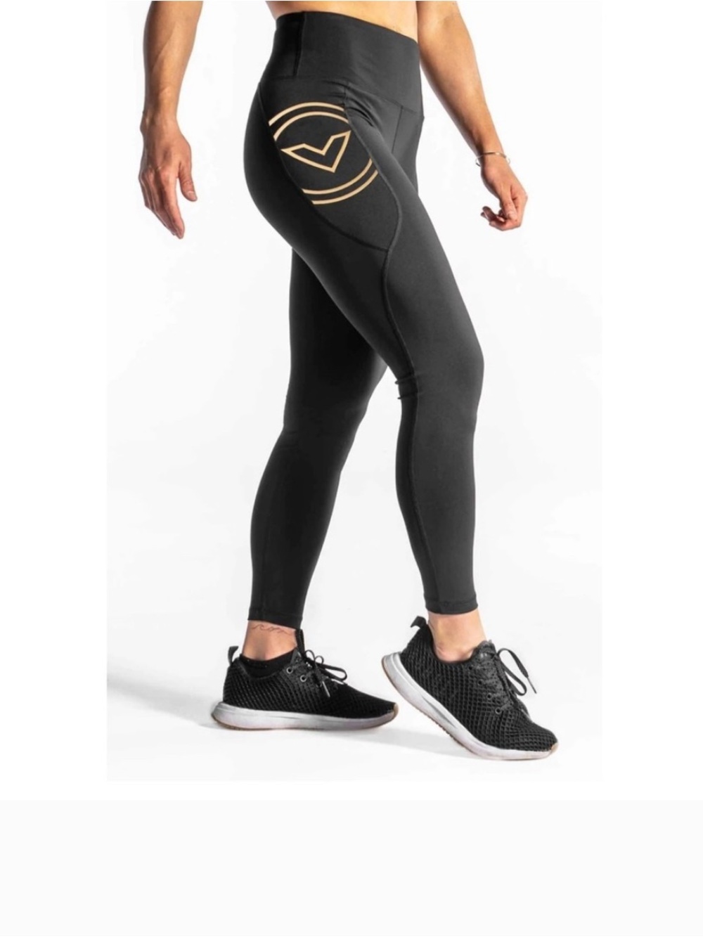 Virus Black and Gold EAu7 Bioceramic Compression Pant Leggings